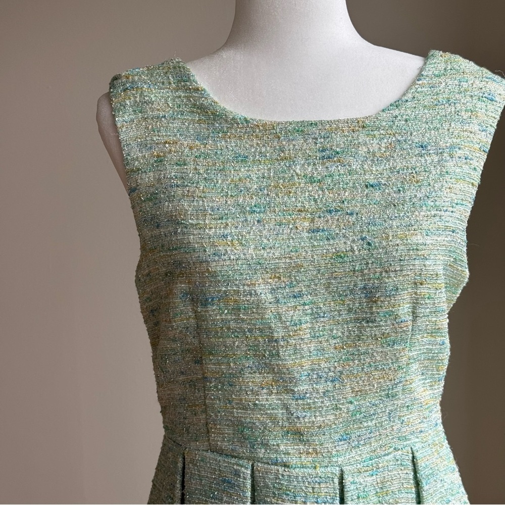 ANTHROPOLOGIE PAPER CROWN Pleated Tweed Dress Med - Picture 3 of 11